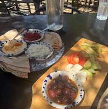 A spread out on the patio
